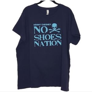 Kenny Chesney No Shoes Nation band concert graphic tee navy 2XL